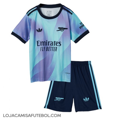 Camisa de Futebol Arsenal Equipamento Alternativo Infantil 2024-25 Manga Curta (+ Calças curtas)